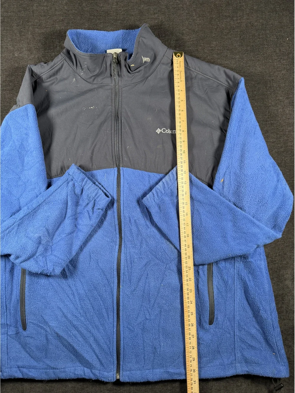 Columbia Blue and Gray Fleece Jacket with Zip Pockets 3xl